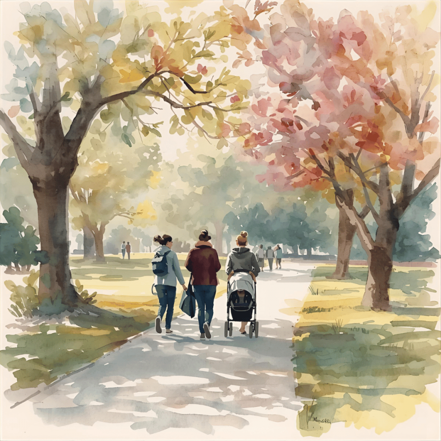 PASSEGGIATA NEL PARCO CON L'OSTETRICA A FINO MORNASCO